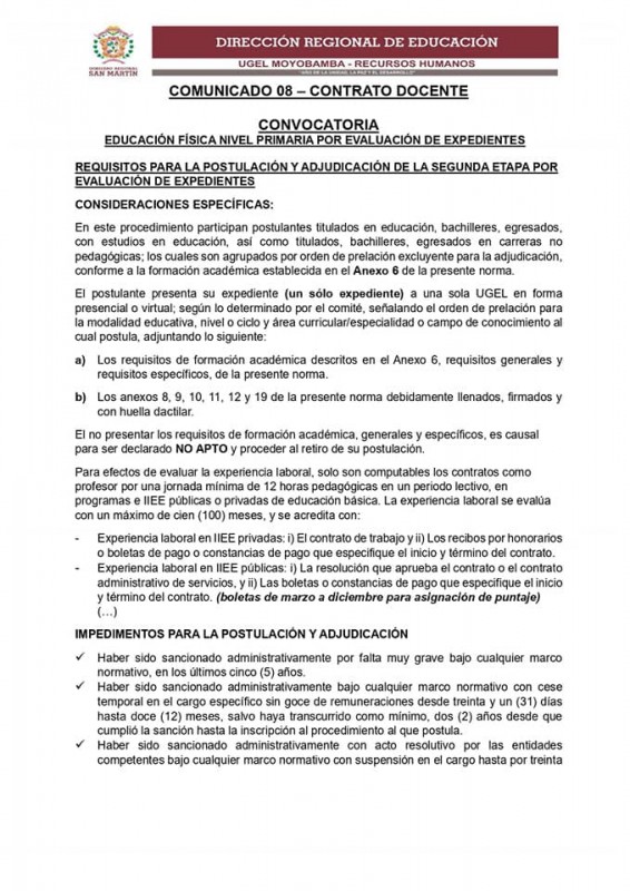 📌COMUNICADO 08 – CONTRATO DOCENTE