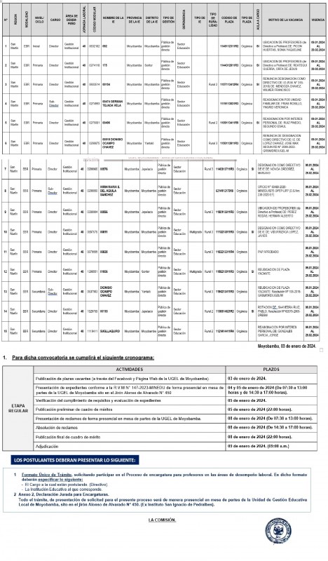 COMUNICADO N° 001-2024- ENCARGATURA