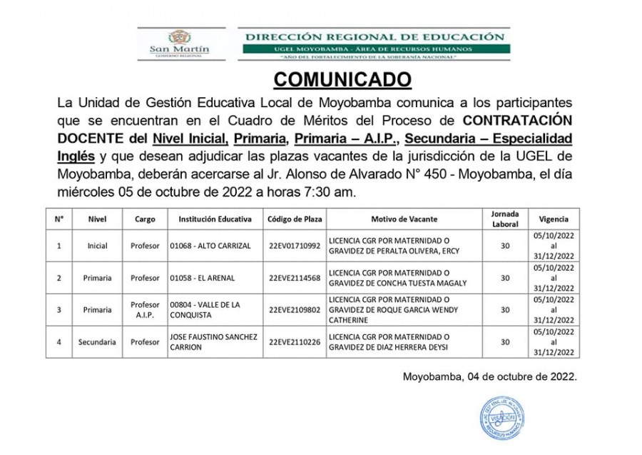 COMUNICADO