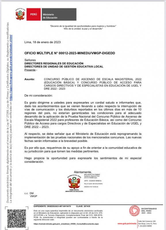 📢🚨 CONCURSO PÚBLICO DE ASCENSO DE ESCALA MAGISTERIAL 2023 (EDUCACIÓN BÁSICA) Y CONDURSO PÚBLICO DE ACCESO PARA CARGOS DIRECTIVOS Y DE ESPECIALISTAS DE UGEL Y DRE 2022-2023