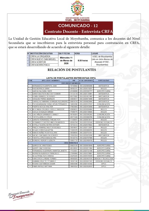 📢📌 𝐂𝐎𝐍𝐓𝐑𝐀𝐓𝐀𝐂𝐈𝐎́𝐍 𝐃𝐎𝐂𝐄𝐍𝐓𝐄 𝟐𝟎𝟐𝟔 👩🏻&zwj;🏫👨🏻&zwj;🏫