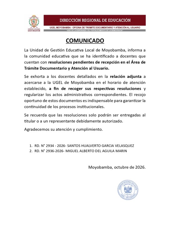 🚨📢𝐀𝐓𝐄𝐍𝐂𝐈𝐎́𝐍 𝐃𝐎𝐂𝐄𝐍𝐓𝐄𝐒 &ndash; 𝐔𝐆𝐄𝐋 𝐌𝐎𝐘𝐎𝐁𝐀𝐌𝐁𝐀📢🚨