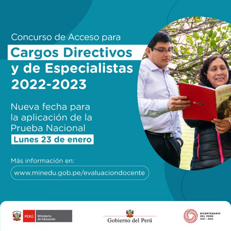 CONCURSO DE ACCESO PARA CARGOS DIRECTIVOS Y ESPECIALISTAS 2022-2023