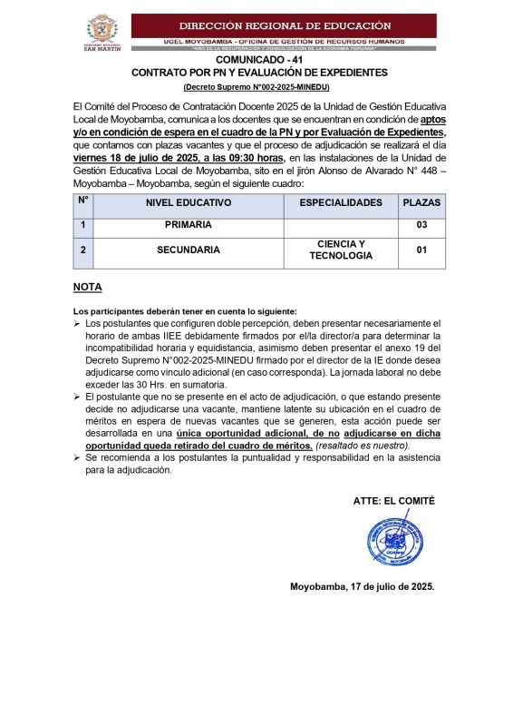 📌COMUNICADO - 41